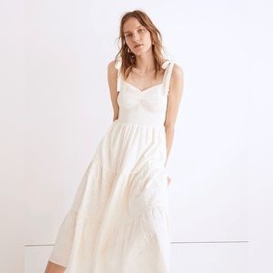NWT: Madewell Eyelet Lucie Tie-Strap Tiered Midi Dress, XL